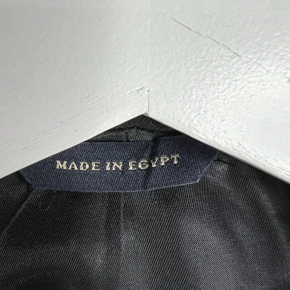Banana Republic 42L Blazer Suit Jacket Black 100% Wool Two-Button Tailored Mens